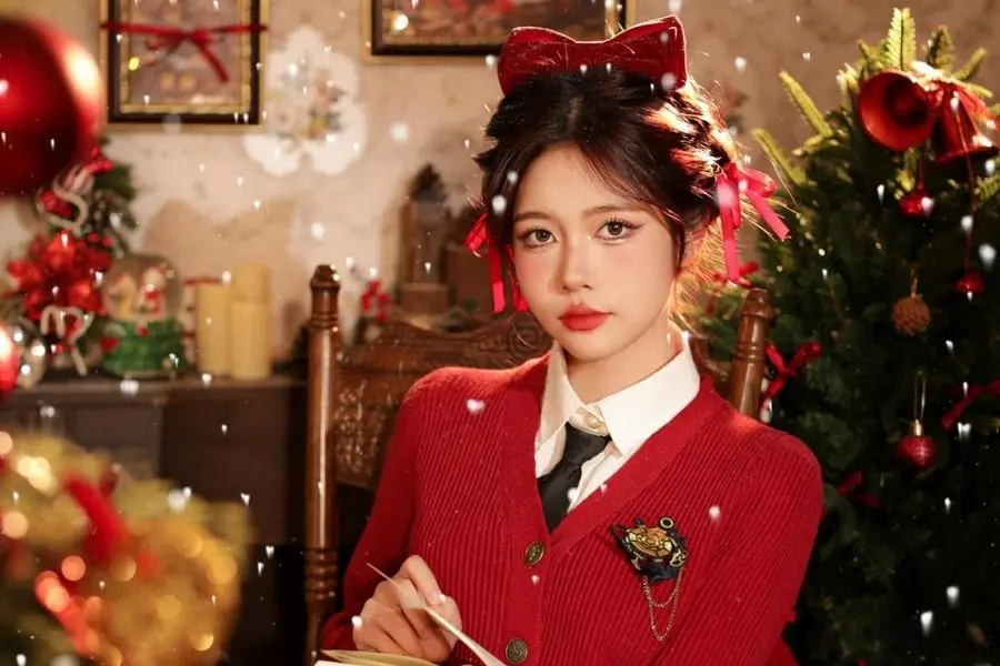 Phụ kiện và ánh sáng đầy đủ sẽ khiến bức ảnh Noel thêm hoàn hảo.