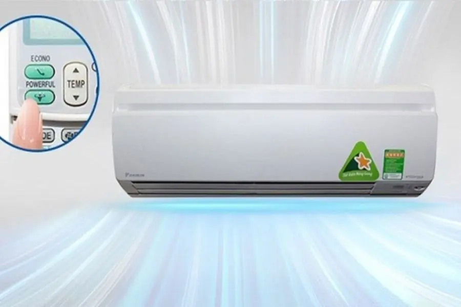 Khi kích hoạt chế độ Powerful tốc độ gió sẽ mạnh lên đáng kể.