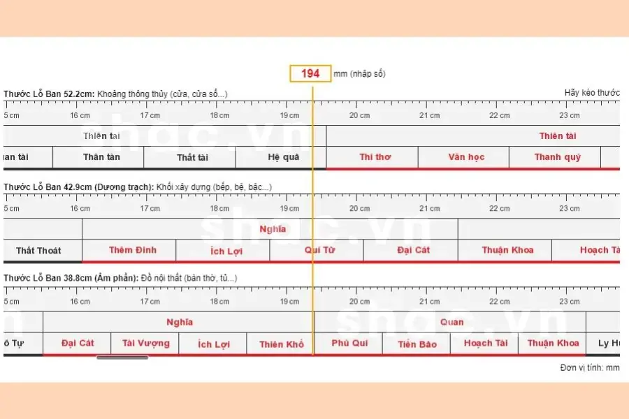 Thước lỗ ban giúp xác định kích thước cửa chính phù hợp, mang vận khí tốt