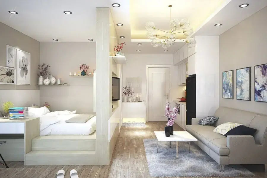 Mẫu nội thất sang trọng, thu hút cho căn hộ 30m2 2 phòng ngủ