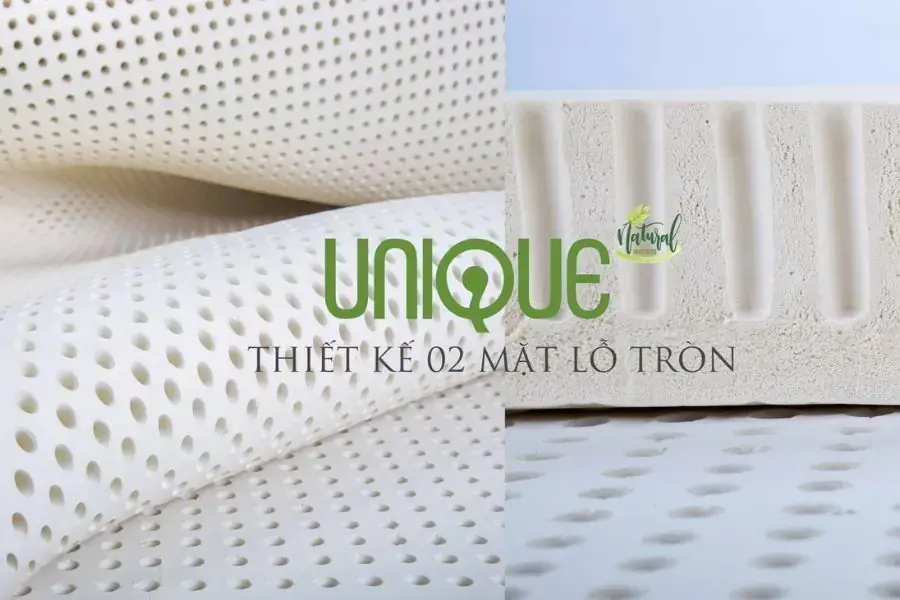 Nệm Unique cao su thiên nhiên, thoáng mát, an toàn với người dùng
