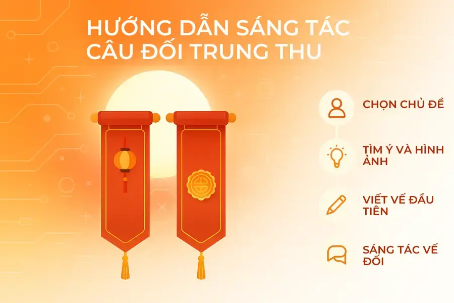 Thực hiện 4 bước sáng tác câu đối Trung thu.