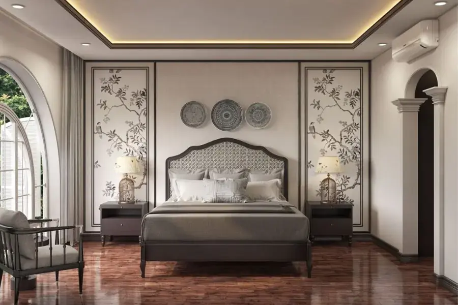 Phòng ngủ indochine tạo sự nhẹ nhàng, ấm cúng