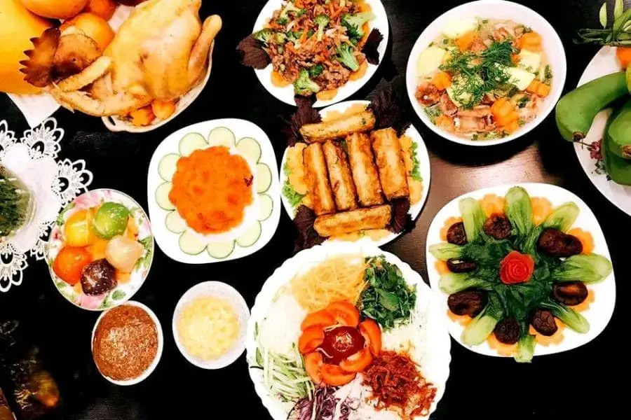 Không có đồ tanh trong thực đơn mâm cúng