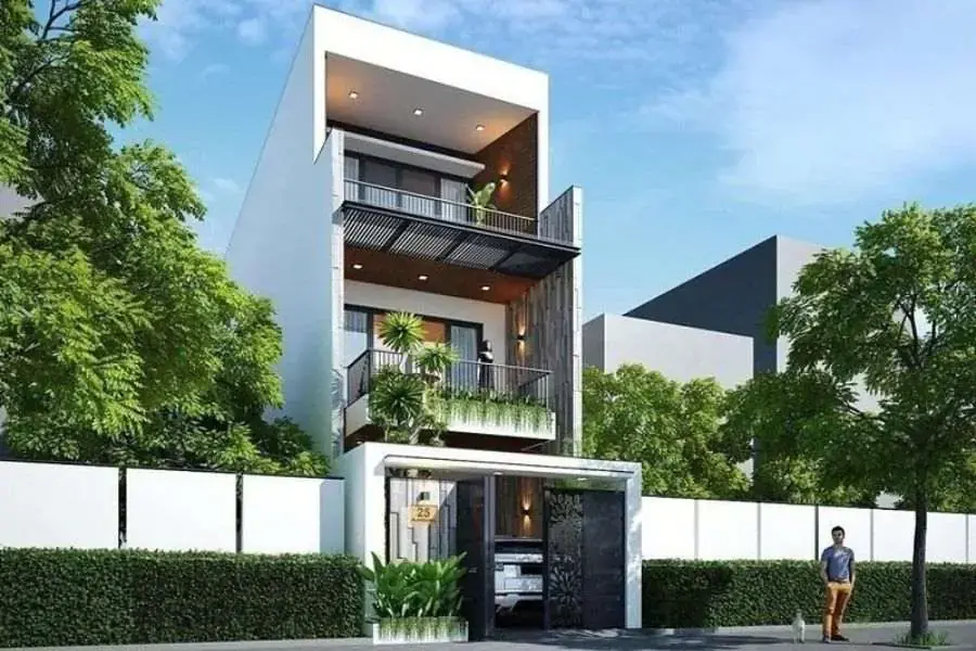 Thiết kế nhà ống hiện đại để giúp lưu thông gió, tránh nóng cho mặt tiền