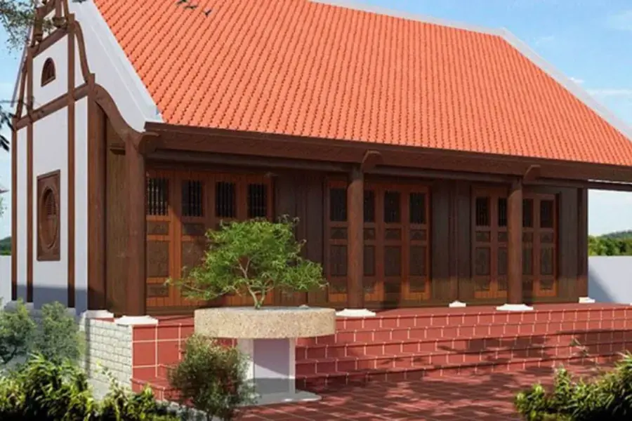Nhà cấp 4 mái ngói phong cách cổ kính