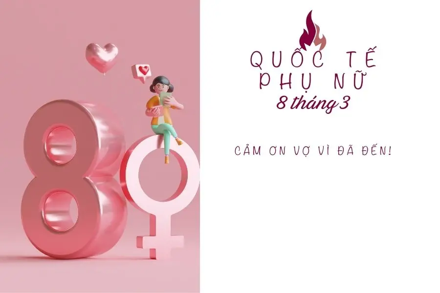Mẫu thiệp tặng vợ ngày 8/3 đẹp số 2.