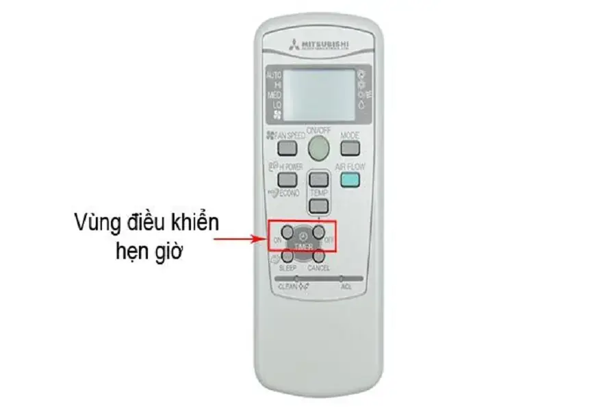 Nhấn CANCEL để hủy hẹn giờ ở máy lạnh Mitsubishi (Hình ảnh: Iprice)