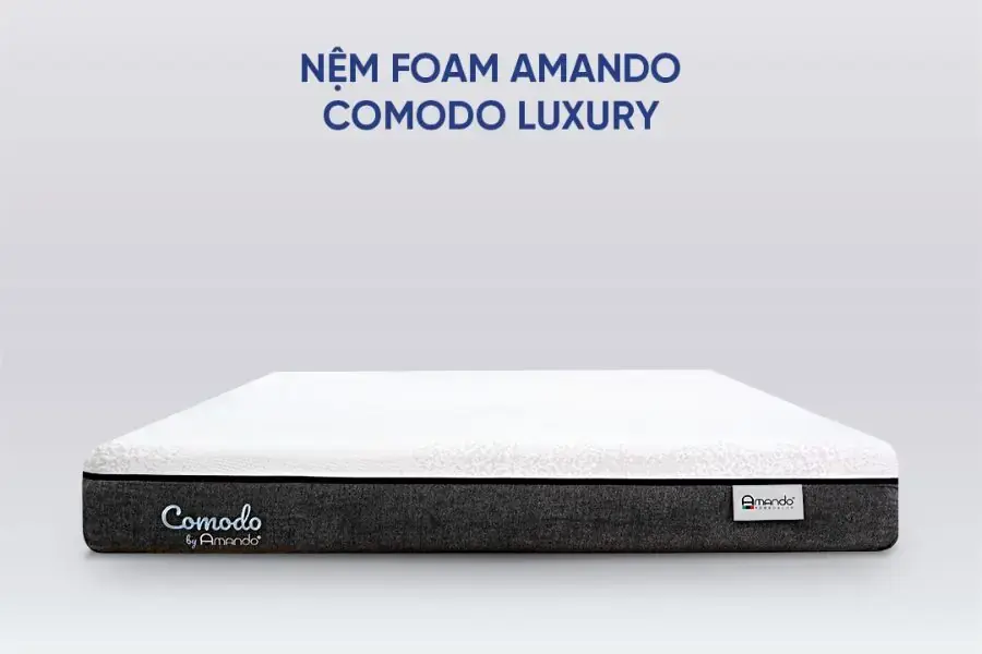 Nệm Amando Comodo Luxury với cấu trúc 4 lớp foam tạo cảm giác dễ chịu khi sử dụng