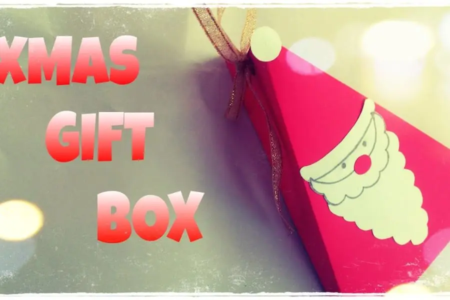Hộp quà Giáng Sinh hình ông già Noel ngộ nghĩnh.