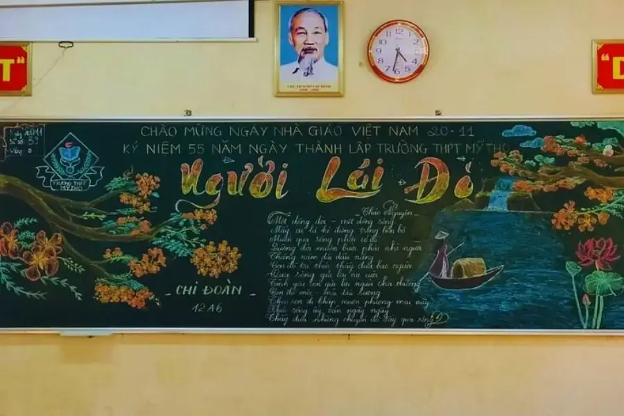 Chiếc bảng chủ đề Người lái đò cực đẹp.