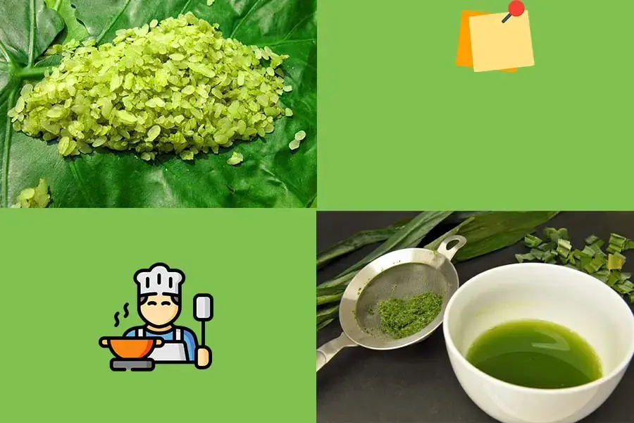 Ngâm cốm với nước lá dứa