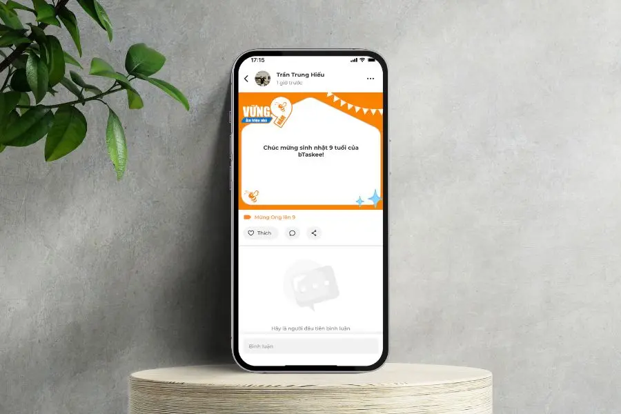 Giao diện một bài đăng trên trang cá nhân.