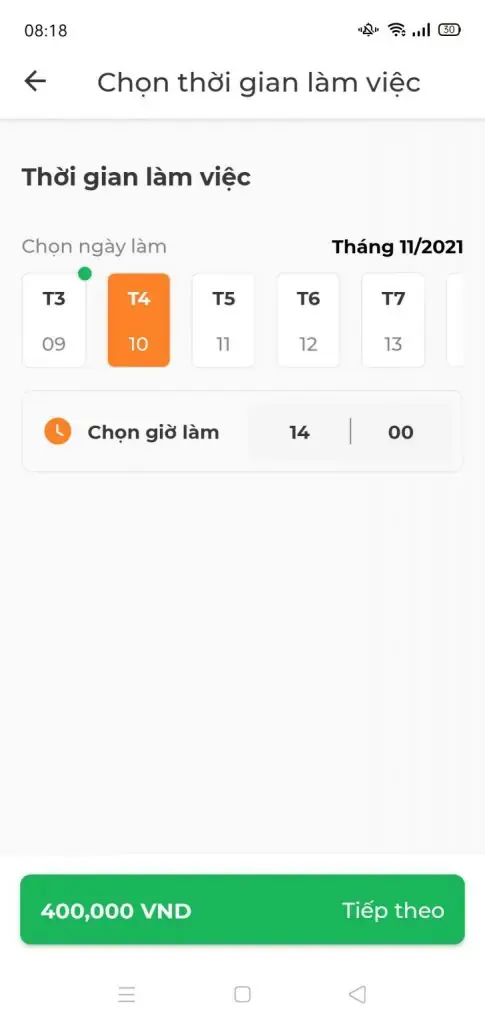Chọn thời gian làm việc theo mong muốn của bạn
