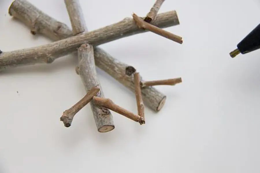 Gắn những cành nhỏ ở đầu cành lớn.