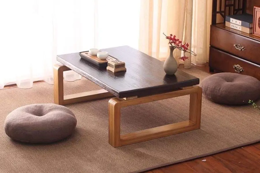 Bàn trà nhật dùng ngồi bệt tiện lợi.
