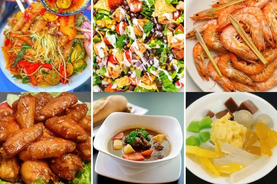 Thực đơn đãi tiệc phong phú, nguyên liệu kết hợp khoa học