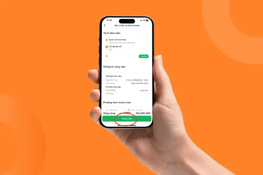 Xác nhận và lựa chọn hình thức thanh toán.