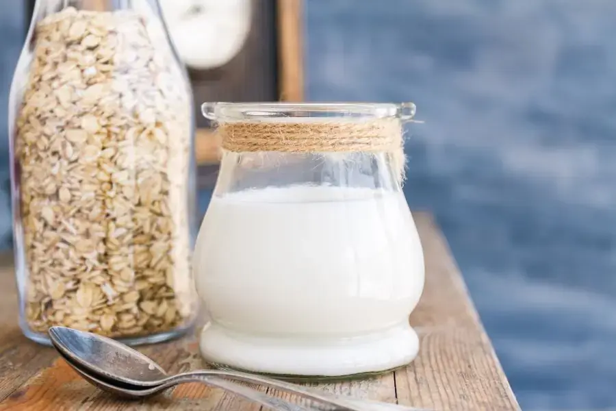 Sữa chua ăn cùng yến mạch sấy giòn.