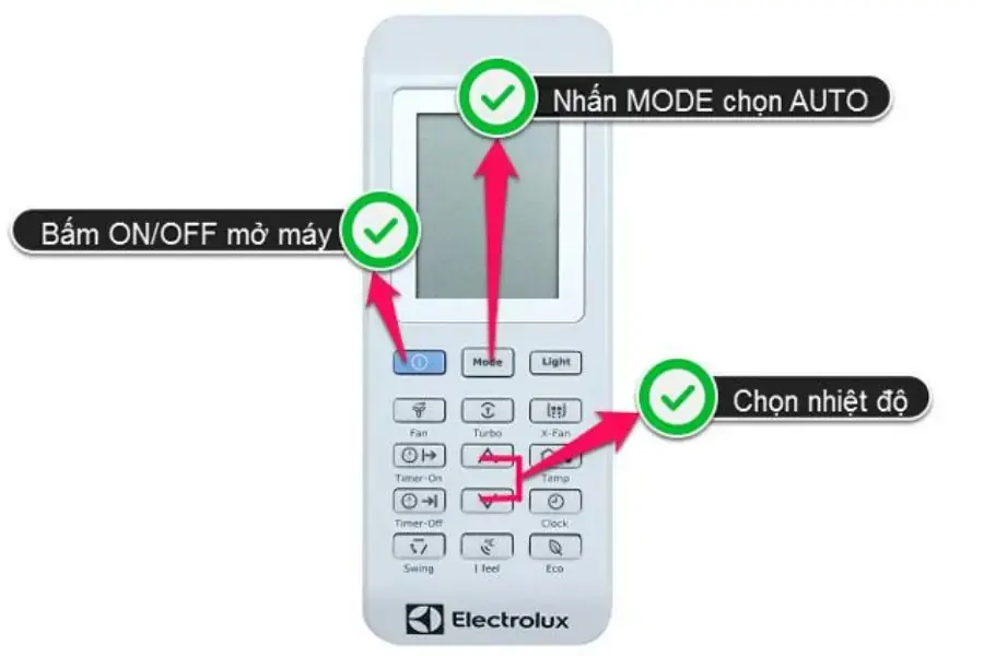  Khi bật chế độ AUTO, tốc độ của quạt sẽ được tự động điều chỉnh và không thể cài đặt bằng tay