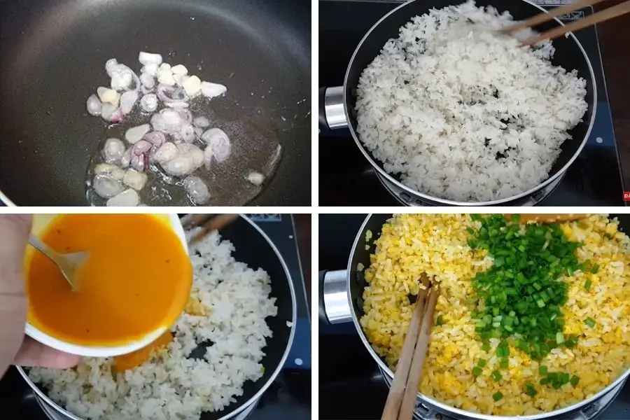 Chiên cơm với trứng