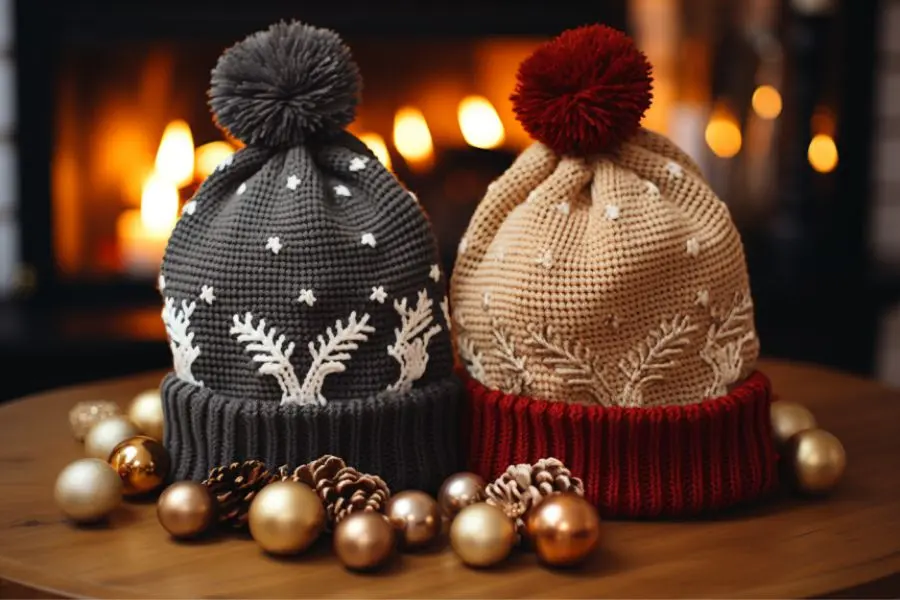 Mẫu nón Noel tự làm từ len đẹp mê mẩn.