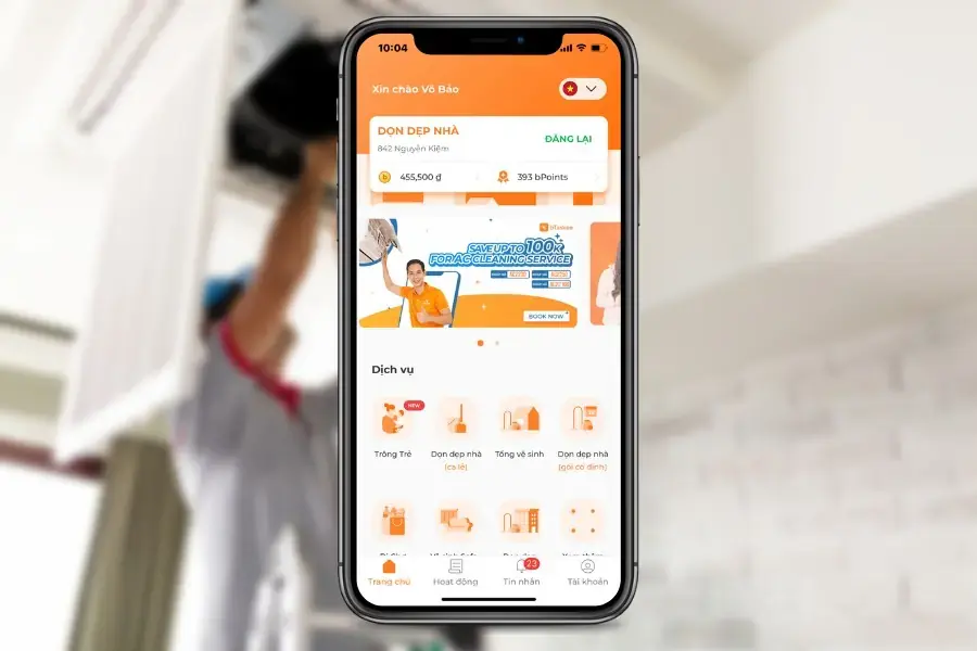 Đặt lịch vệ sinh máy lạnh công nghiệp qua ứng dụng gia đình bTaskee