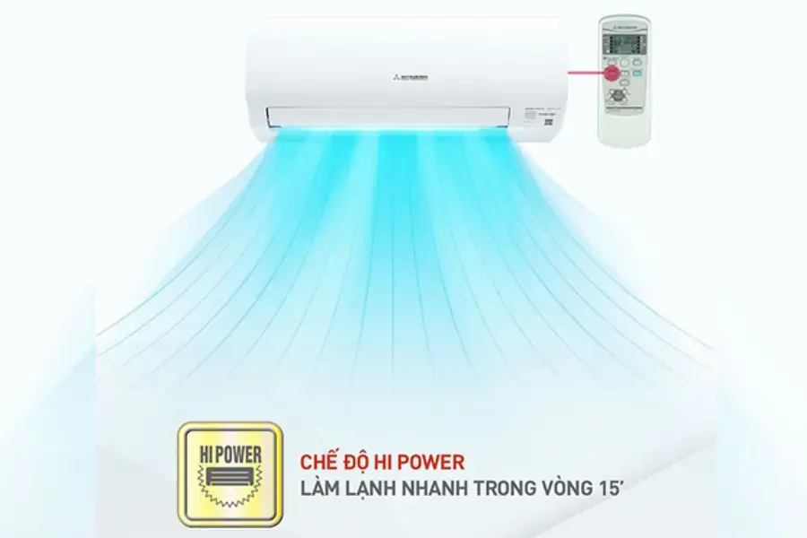 Chế độ hi power giúp làm lạnh nhanh chóng.