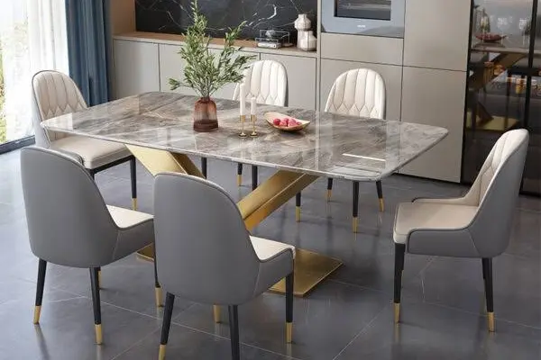 Kích thước bàn ăn 6 người mặt đá phổ biến nhất hiện nay