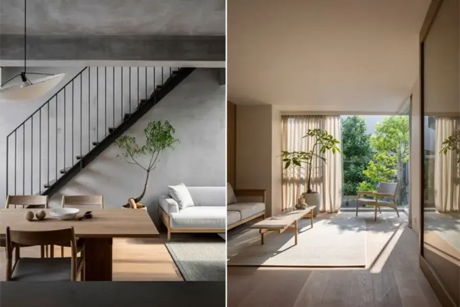 Thiết kế nhà Kinuta Terrace được ốp ván từ gỗ sồi