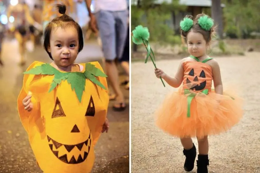 Hóa trang thành những quả bí ngô xinh đẹp cũng là sự lựa chọn hay ho.