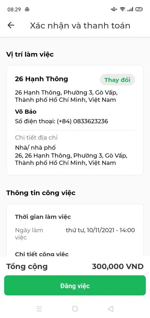 Xác nhận đăng việc để tìm cộng tác viên