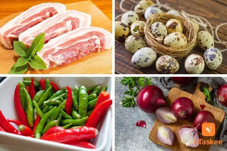 Nguyên liệu thịt kho trứng cút