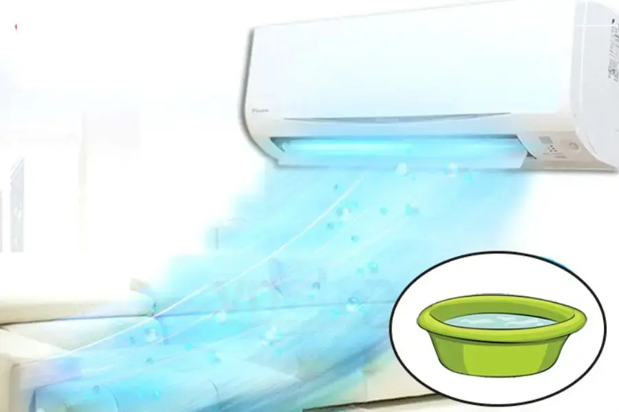 Để chậu nước trong phòng điều hòa không đem lại tác dụng làm ẩm không khí