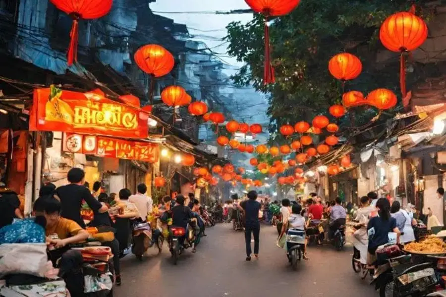 Thỏa sức “ăn vặt” khi ghé chơi tại Phố ẩm thực Hàng Buồm.