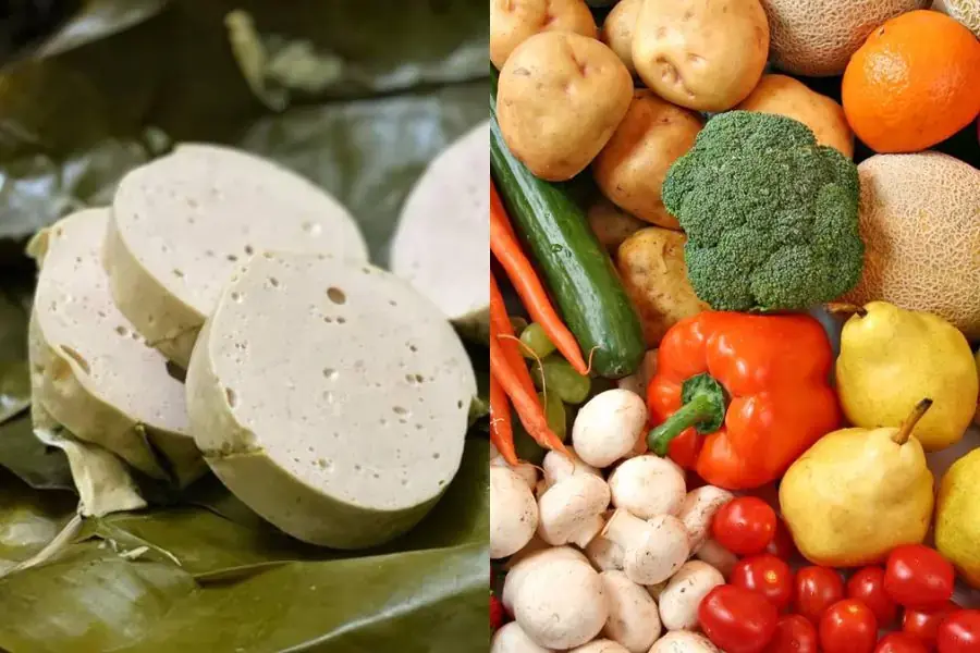Ăn chả lụa kết hợp cùng rau củ để bổ sung chất xơ.