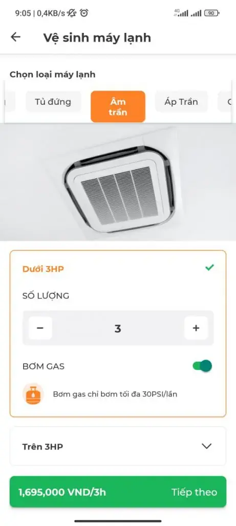 Chọn loại, công suất máy lạnh phù hợp