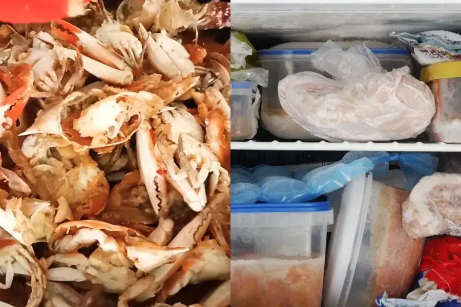 Bảo quản ghẹ đã chế biến trong ngăn đá tủ lạnh