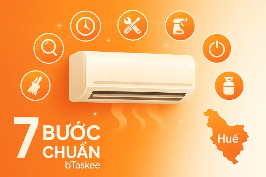 Vệ sinh 7 bước chuẩn bTaskee.
