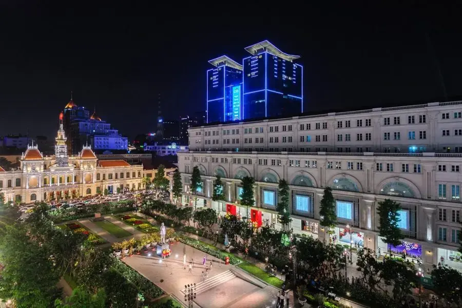 Phố đi bộ Nguyễn Huệ nhìn từ trên cao.