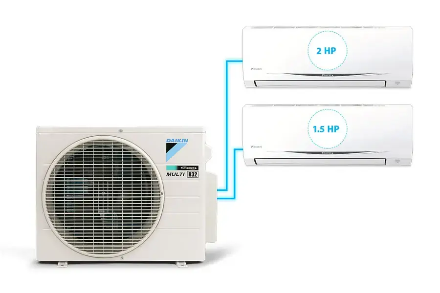 Multi là loại máy mà một cục nóng sẽ kết nối với nhiều hơn một dàn lạnh.