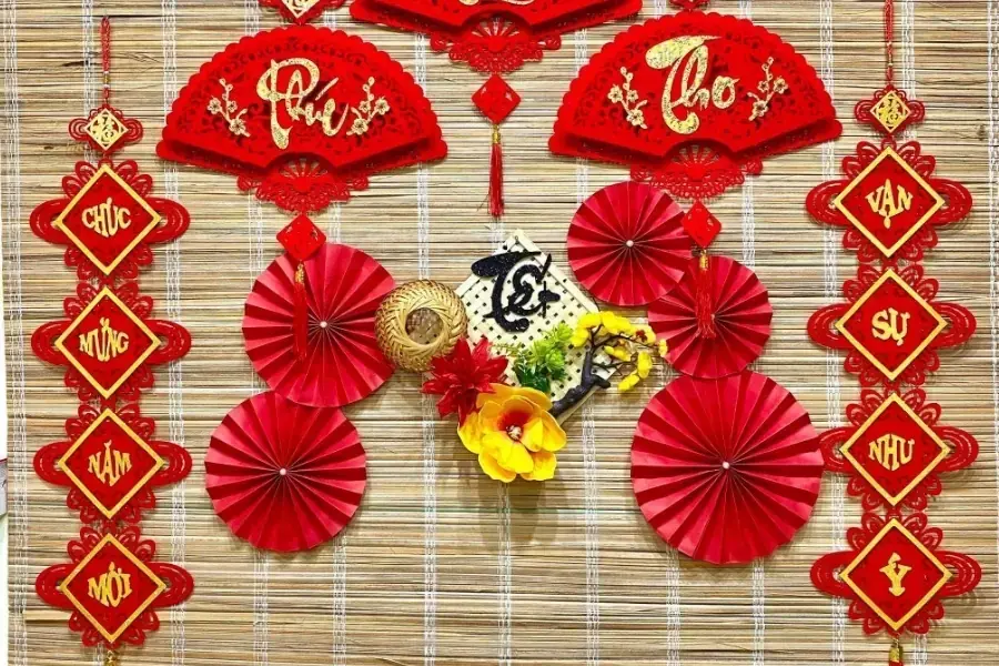 Trang trí tiểu cảnh Tết.