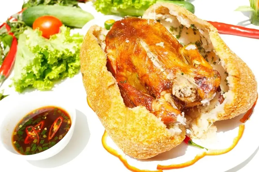 Món gà bó xôi thành phẩm