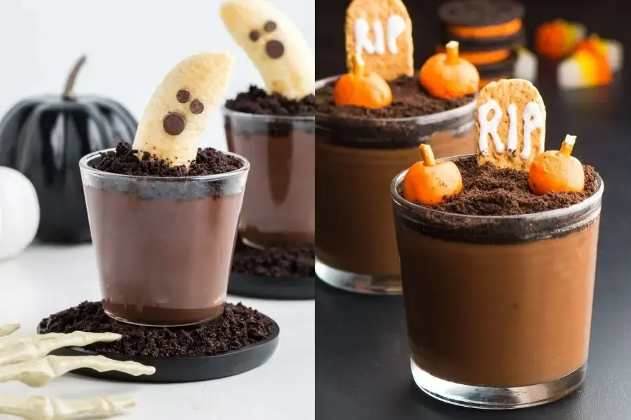Bánh pudding mềm mịn, đẹp mắt.