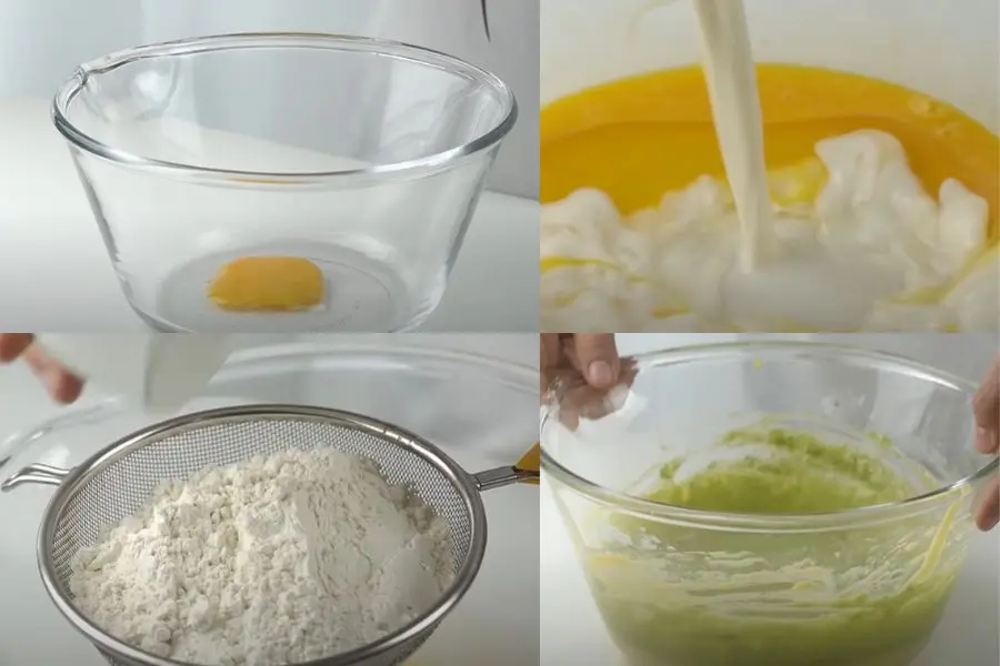 Tiến hành làm cốt bánh kem Giáng Sinh.