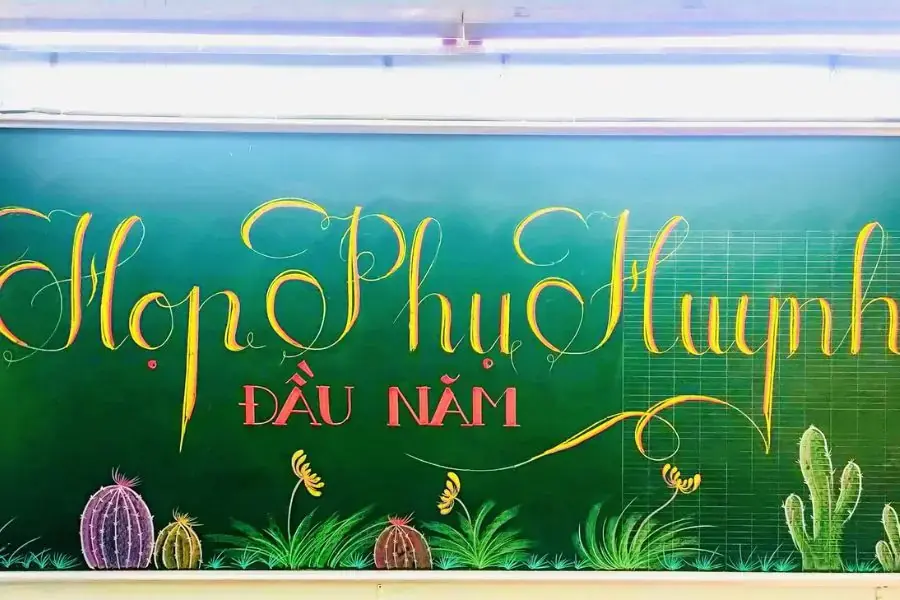Mẫu bảng họp phụ huynh đầu năm đơn giản, thu hút