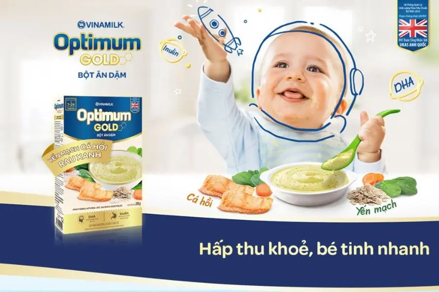 Bột ăn dặm Optimum Gold.