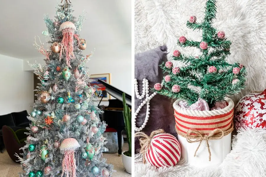 Cây thông Noel làm từ dây kim tuyến xinh xắn, thích hợp làm quà tặng.
