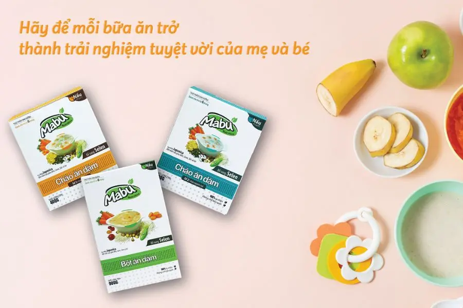 Bột ăn dặm Mabu xuất xứ từ đất nước Nhật Bản, không chứa sữa trong thành phần.