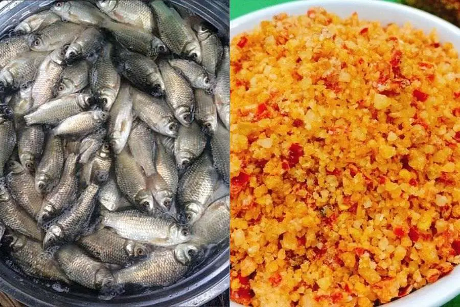 Cá diếc nướng muối ớt dai béo, bên ngoài đậm đà hương vị.